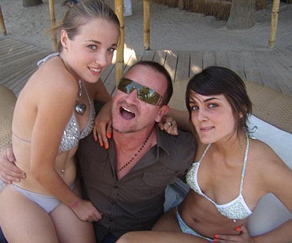 Bono with teens
