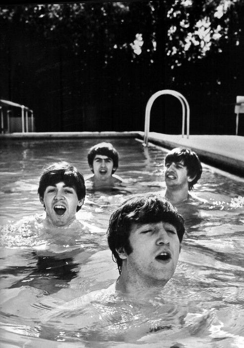 The Beatles swimming