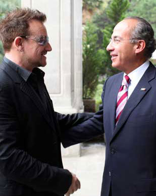 Bono y Felipe Calderon