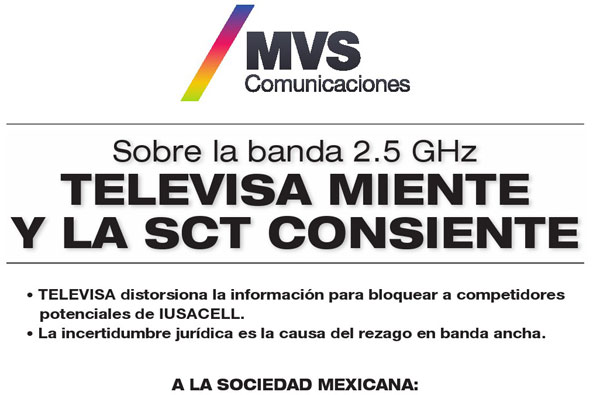 Comunicado MVS Banda 2.5 GHz