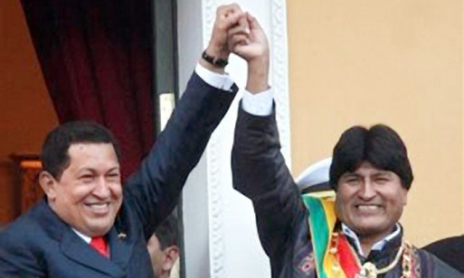 Evo Morales con Hugo Chavez