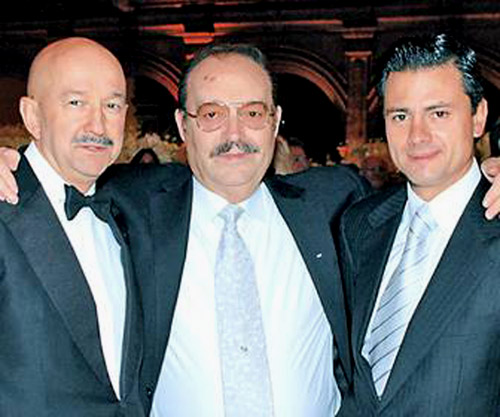 Mario Vazquez Raña con Carlos Salinas y Enrique Peña Nieto