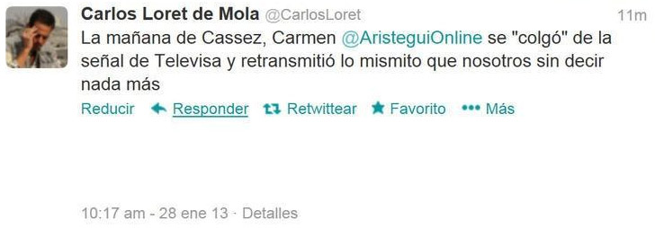 Carlos Loret twitter Carmen Aristegui