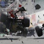 Fotos del accidente de Fernando Alonso en el Gran Premio de Belgica