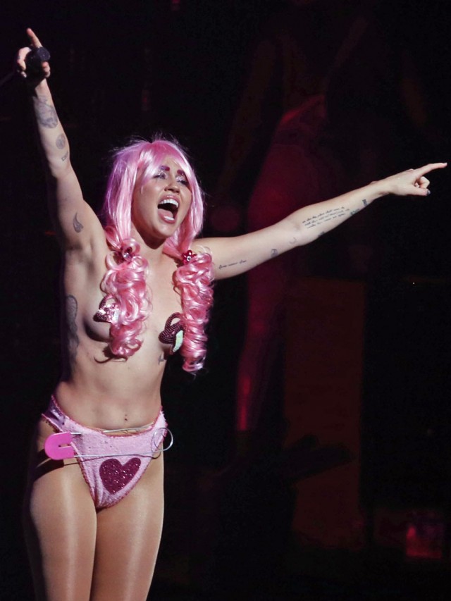 51930932 Singer Miley Cyrus performing live during the 'Miley Cyrus and Her Dead Petz' tour in Vancouver, Canada on December 14, 2015. 