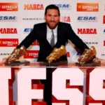 Entregaron a Messi su quinta bota de oro
